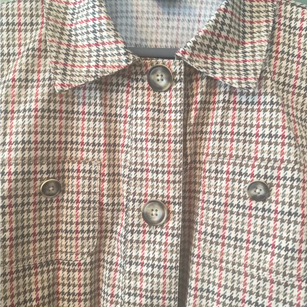 CAbi Multicolor Checkered Trench Coat-New without tags/never worn